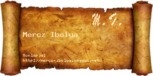 Mercz Ibolya névjegykártya